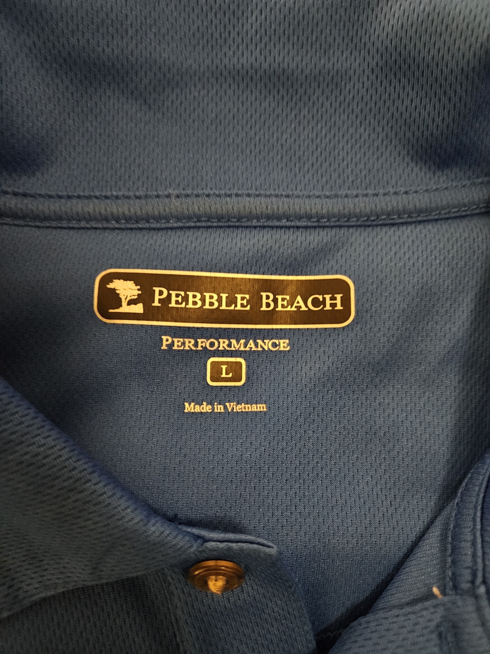 Pebble Beach Performance Golf Polo Men's Large Blue Stretch Short Sleeve Shirt - Picture 6 of 7